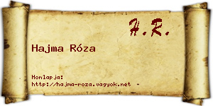 Hajma Róza névjegykártya